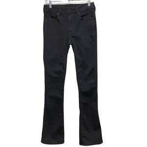 American Eagle HIGH RISE SKINNY KICK Jeans Women Size 6 Long Black Stretch Denim